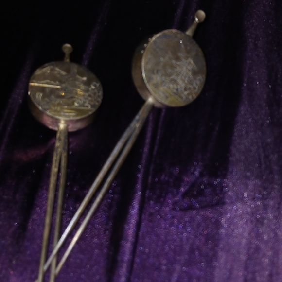 Antique Jap.Sterling Silver Hair Pins